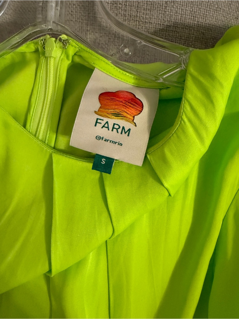 FARM Rio Lime Green Twist-Ring Midi Dress - Picture 6 of 9